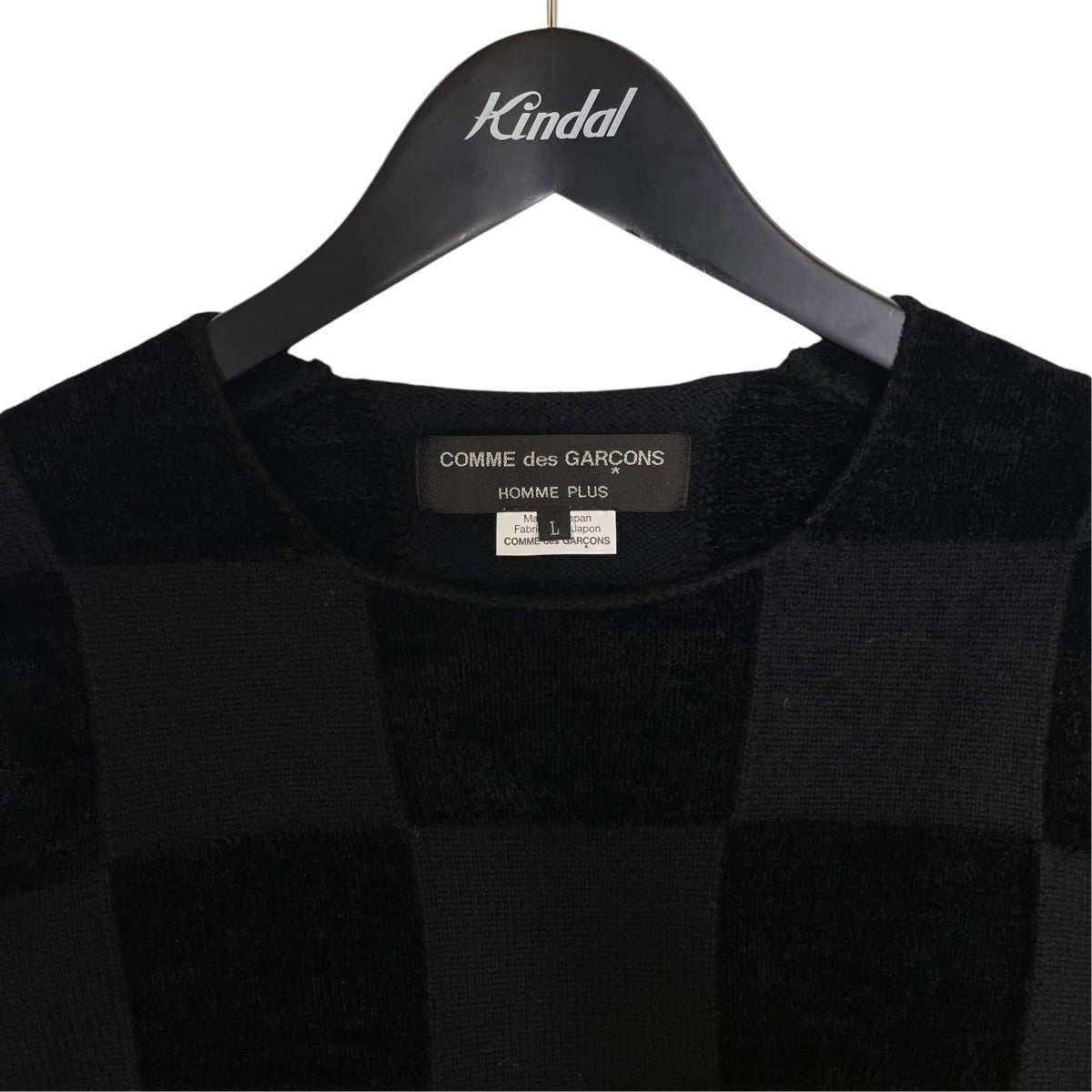 19AWCHECKERED PATTERN INTARSIA KNITブロックチェック柄 ニットPD-N015
