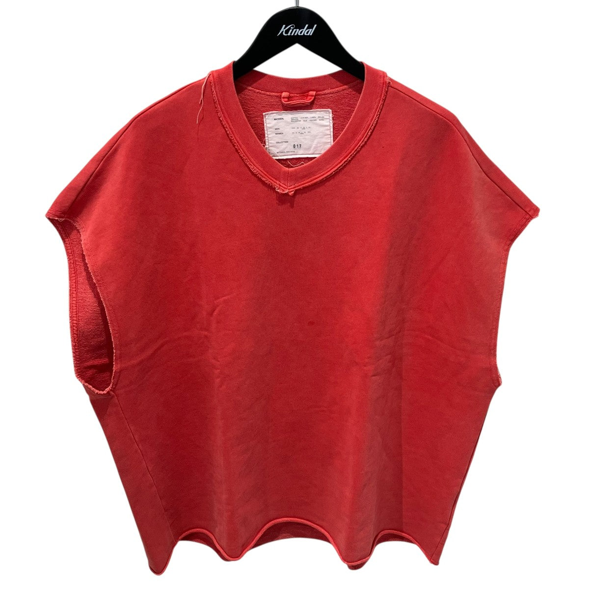 SLEEVELESS SWEATER SWEAT RED OLD DYEスウェットベスト