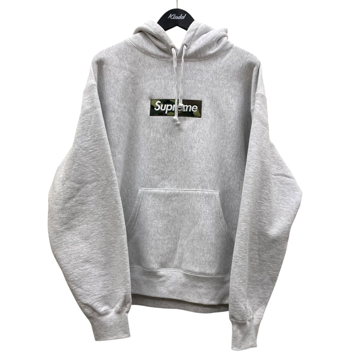 23AWBox Logo Hooded Sweatshirt カモ柄ボックスロゴワッペン コットン プルオーバー フーディー