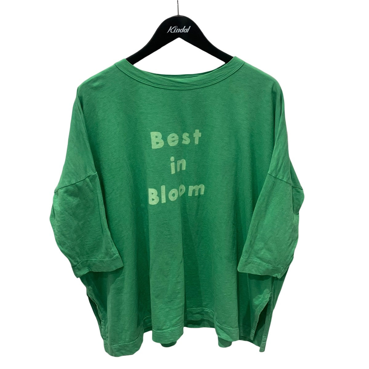 Best in BloomプリントのビッグスリットTシャツ半袖Tシャツ