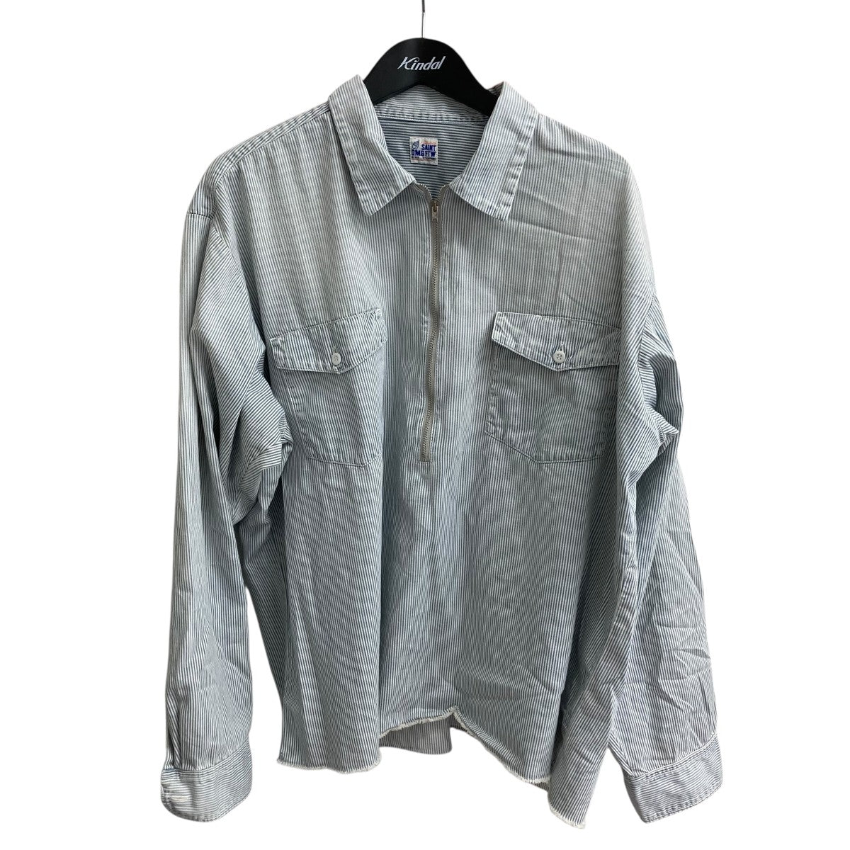 SAINT MICHAEL 26SSHICKORY SHIRT STRIPE長袖シャツSM-MK8-0000-041 古着・中古-1枚目のアイテム画像