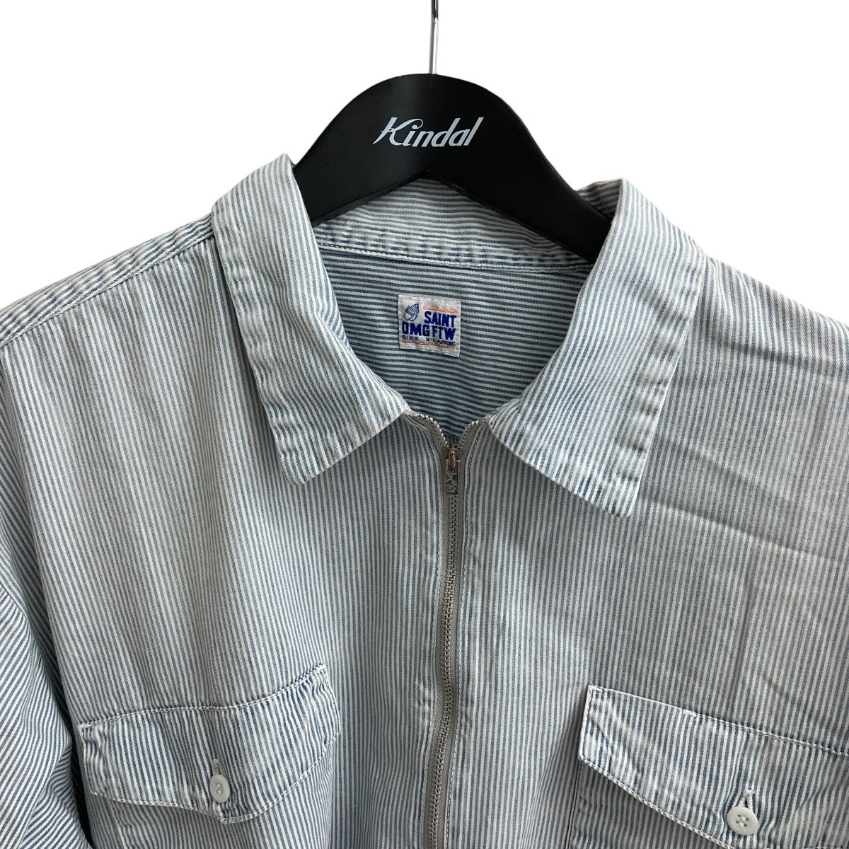 SAINT MICHAEL 26SSHICKORY SHIRT STRIPE長袖シャツSM-MK8-0000-041 古着・中古-3枚目のアイテム画像