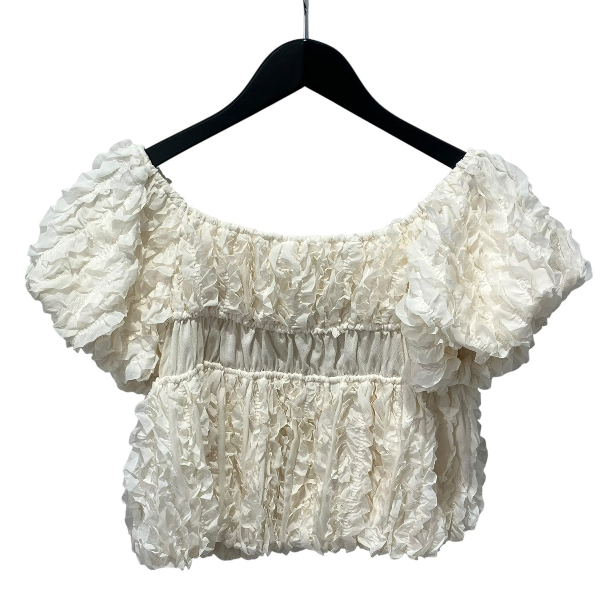 W FACE TOPSTITCHED FRILL TOPS半袖ブラウス10122-1453