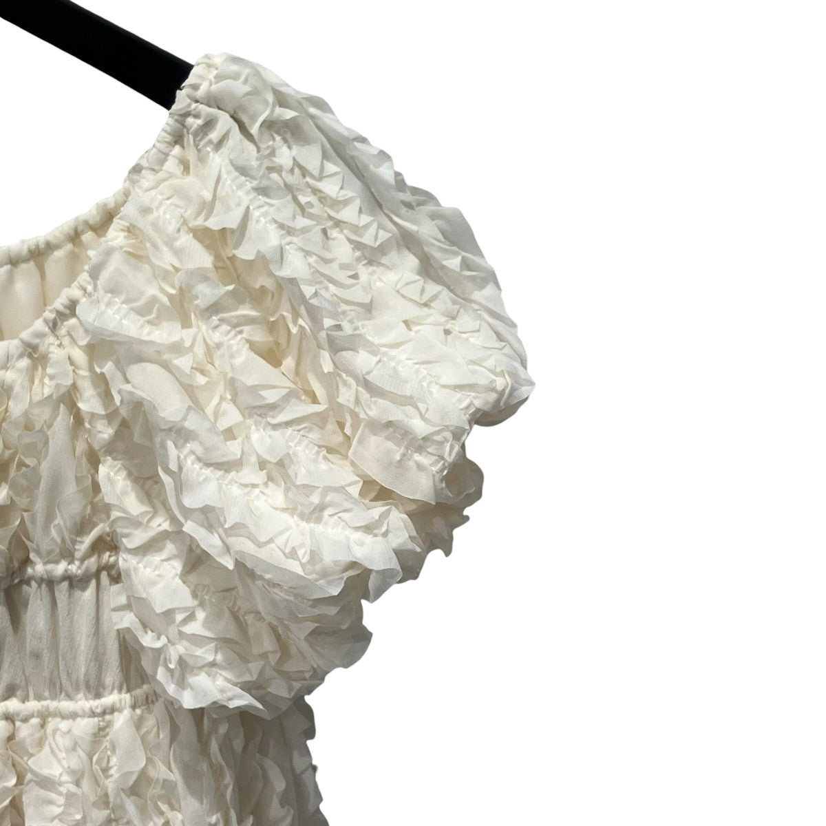 W FACE TOPSTITCHED FRILL TOPS半袖ブラウス10122-1453