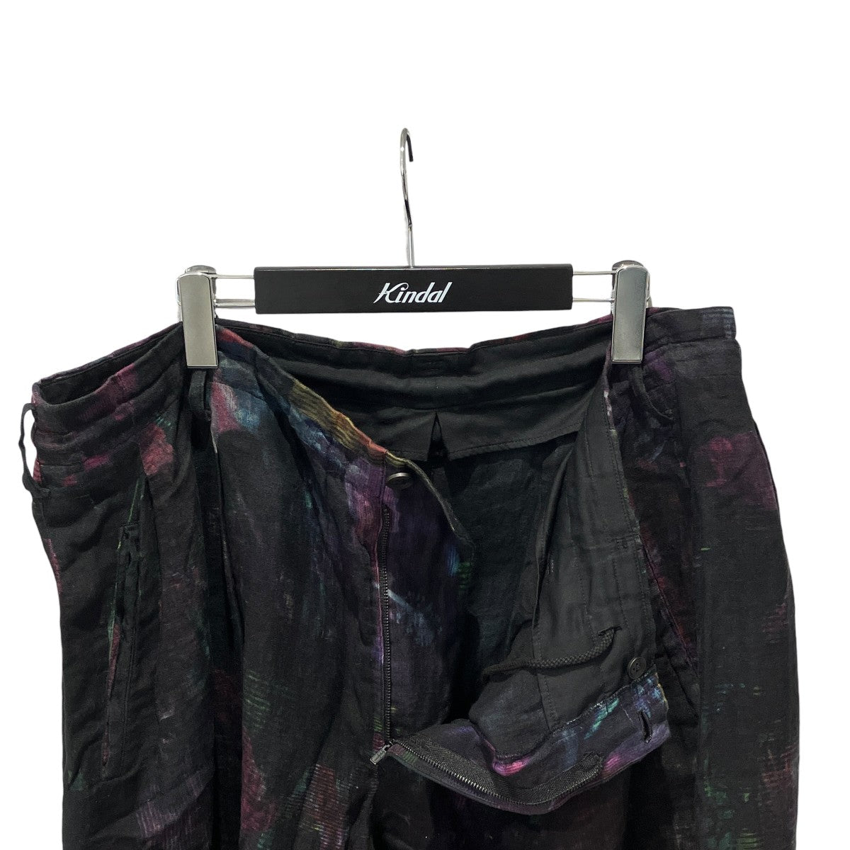 FLOWER PICTURE BOOK PURPLE CHECK PRINT PANTSリネンパンツHG-P78-323