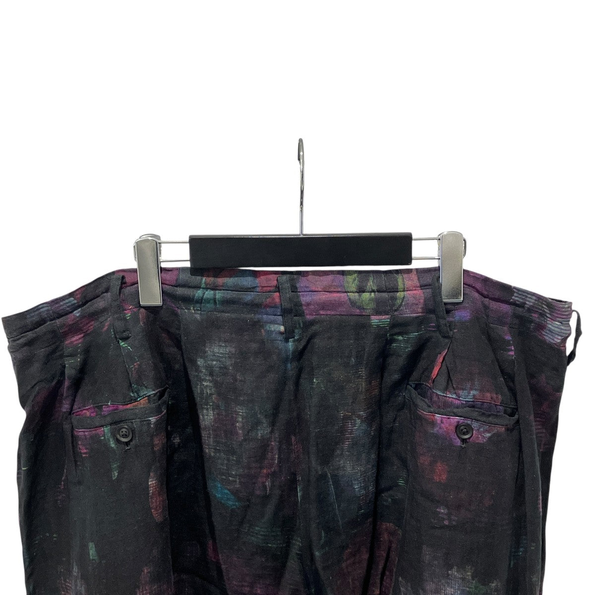 FLOWER PICTURE BOOK PURPLE CHECK PRINT PANTSリネンパンツHG-P78-323