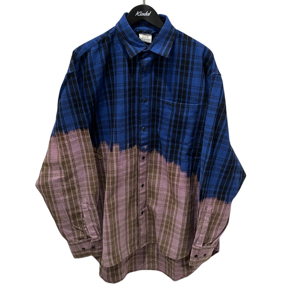 VETEMENTS(ヴェトモン) BLEACHED FLANNEL SHIRTチェック長袖シャツ