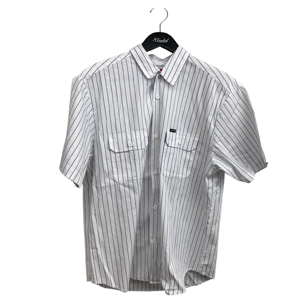 26SSGhost face S S Work Shirtストライプ半袖シャツ