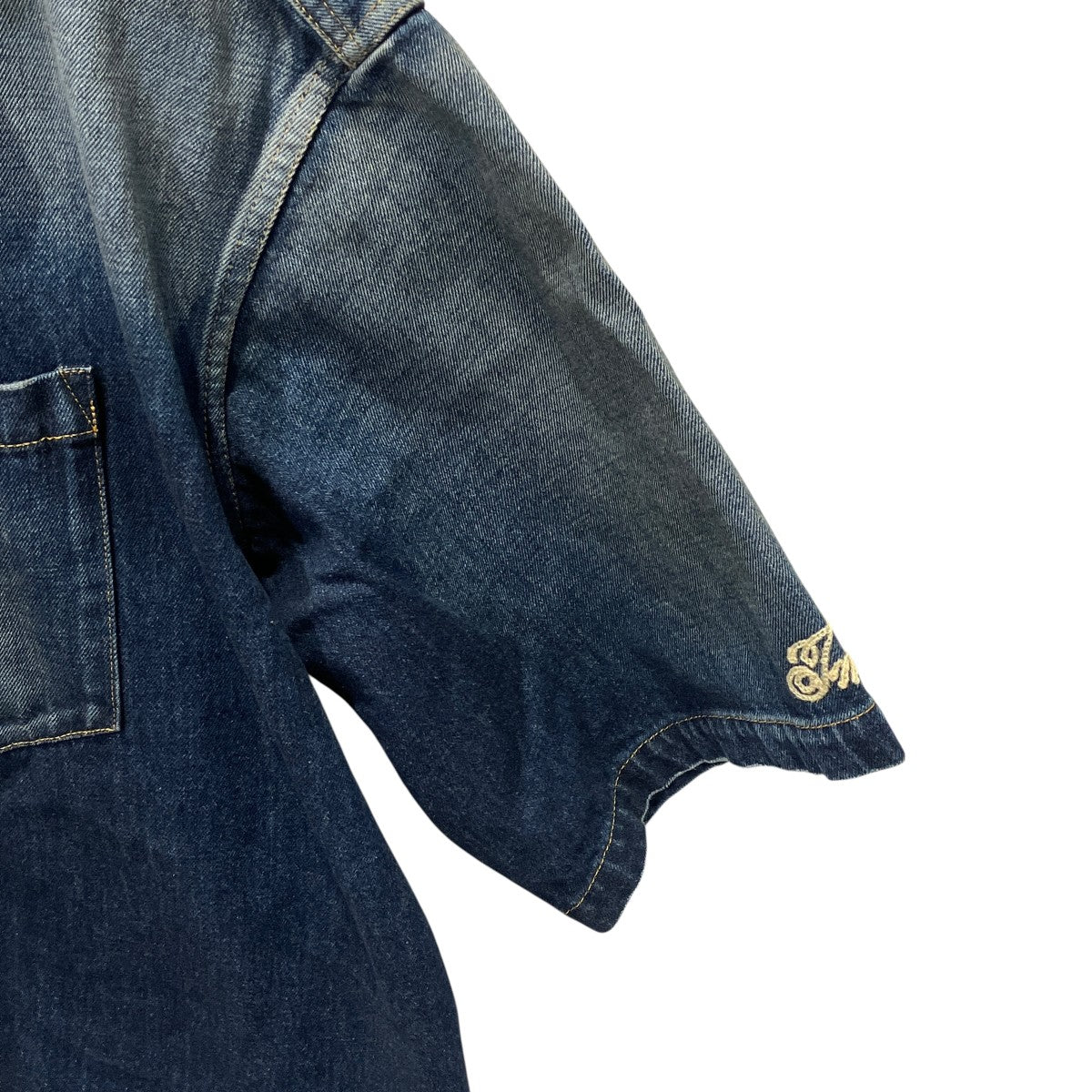 TMT 25SS10oz DENIM SHORT SLEEVE SHIRTSデニムシャツTSH-S2502 古着・中古-4枚目のアイテム画像