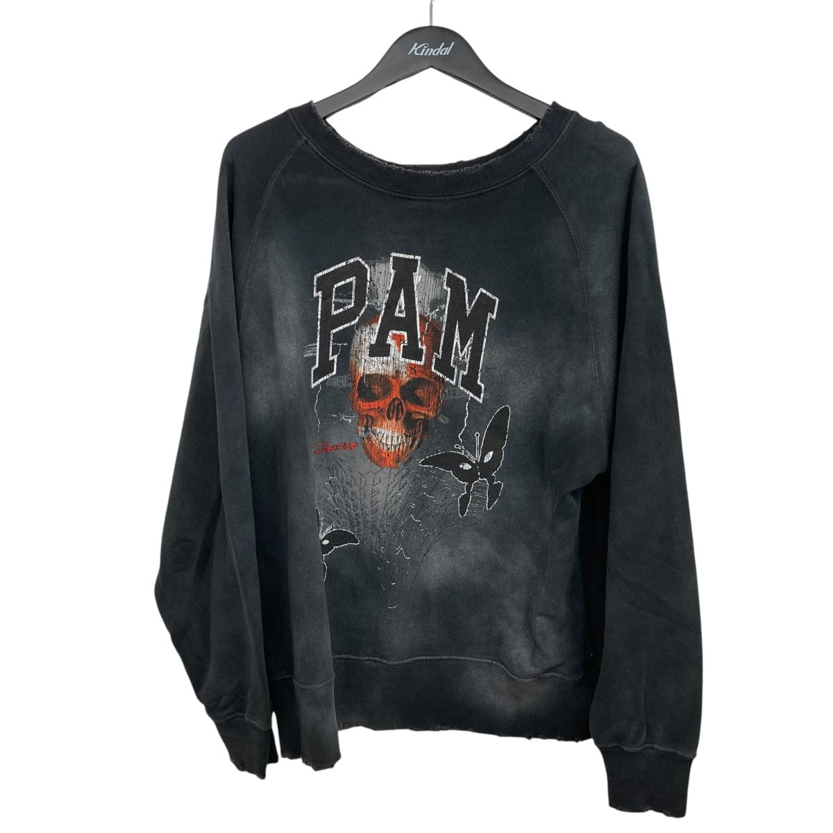 BEAMS別注 DAMEGE FLOCKY PRINT CREWNECK SWEATクルーネックスウェット