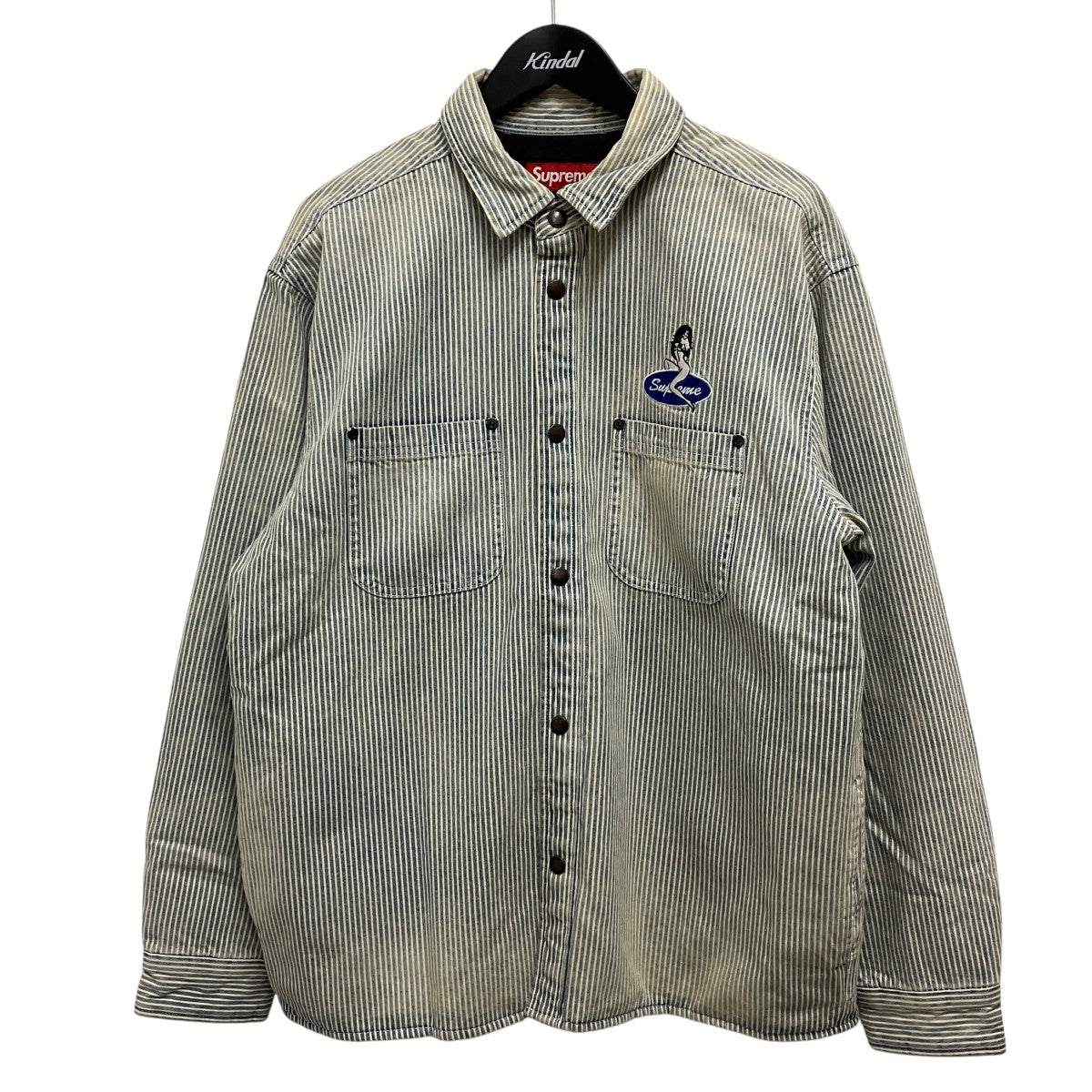 Supreme 26SSQuilted Lined Denim Snap Shirtストライプデニムジャケット 古着・中古-1枚目のアイテム画像