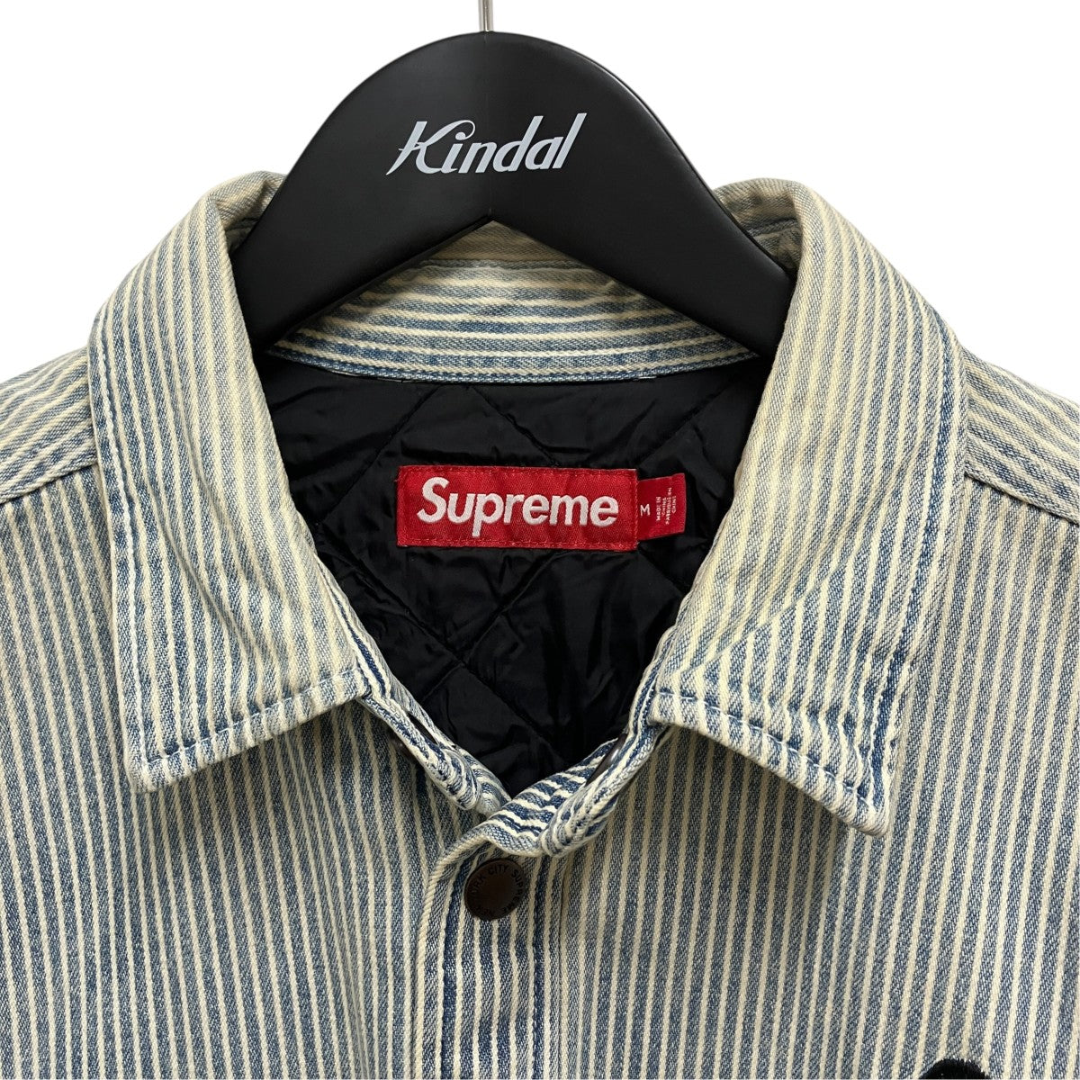 Supreme 26SSQuilted Lined Denim Snap Shirtストライプデニムジャケット 古着・中古-3枚目のアイテム画像