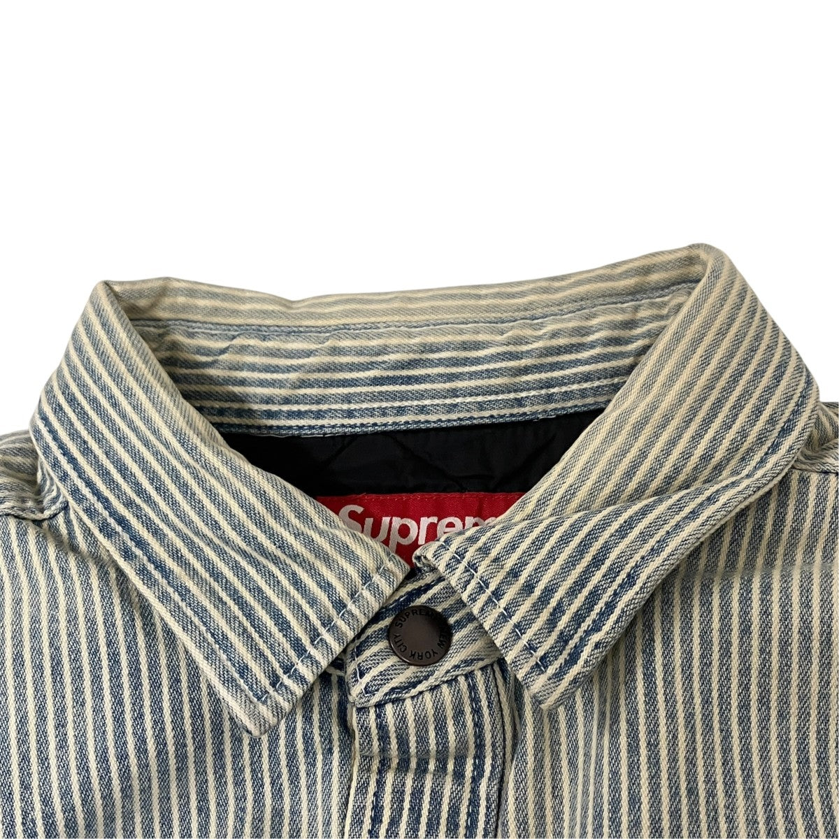 Supreme 26SSQuilted Lined Denim Snap Shirtストライプデニムジャケット 古着・中古-6枚目のアイテム画像