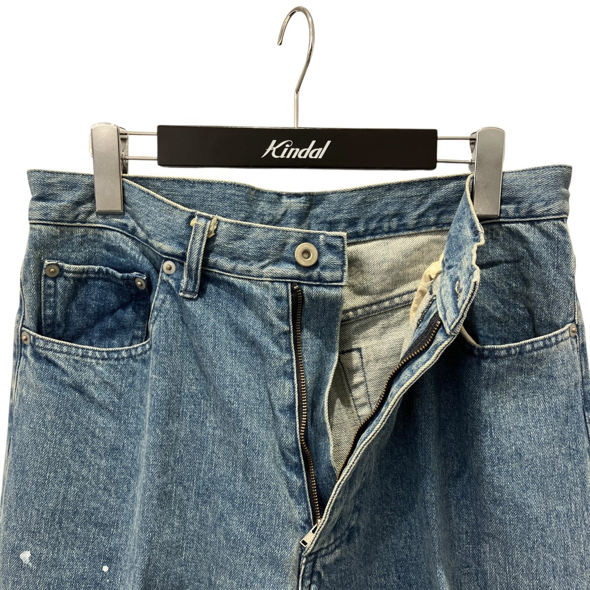 DENIM SEMI FLARED TROUSERS   LIGHT INDIGOデニムパンツRM252-012