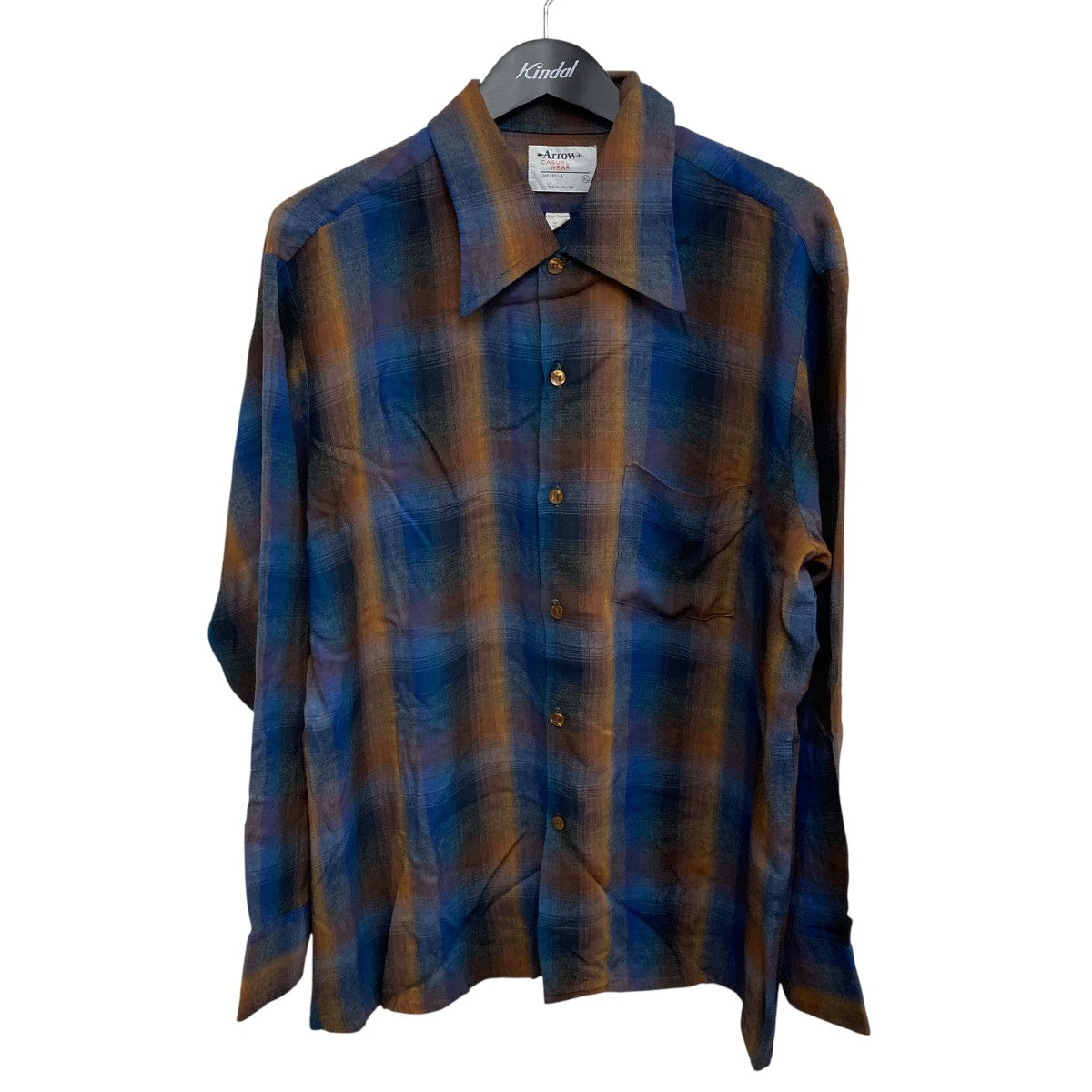 70s OMBRE CHECK RAYON SHIRTチェックシャツ9709 R10