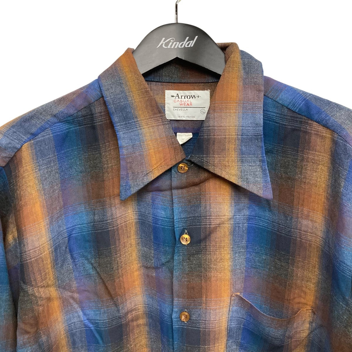 70s OMBRE CHECK RAYON SHIRTチェックシャツ9709 R10
