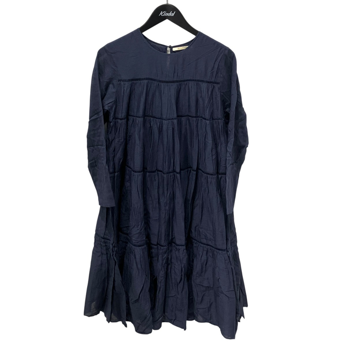 Cotton voil panellong sleeve dress長袖ワンピース010481001