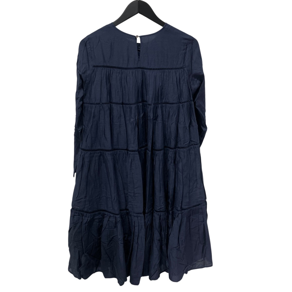 Cotton voil panellong sleeve dress長袖ワンピース010481001
