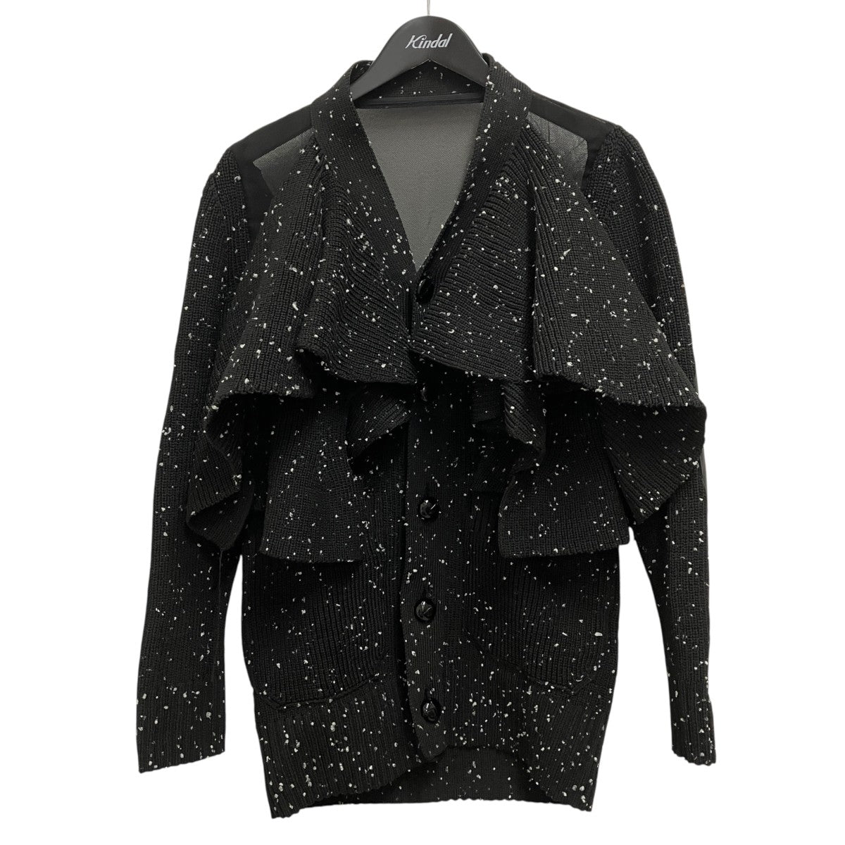 sacai(サカイ) シアー切替ミックスフリルニットカーディガン25-07813