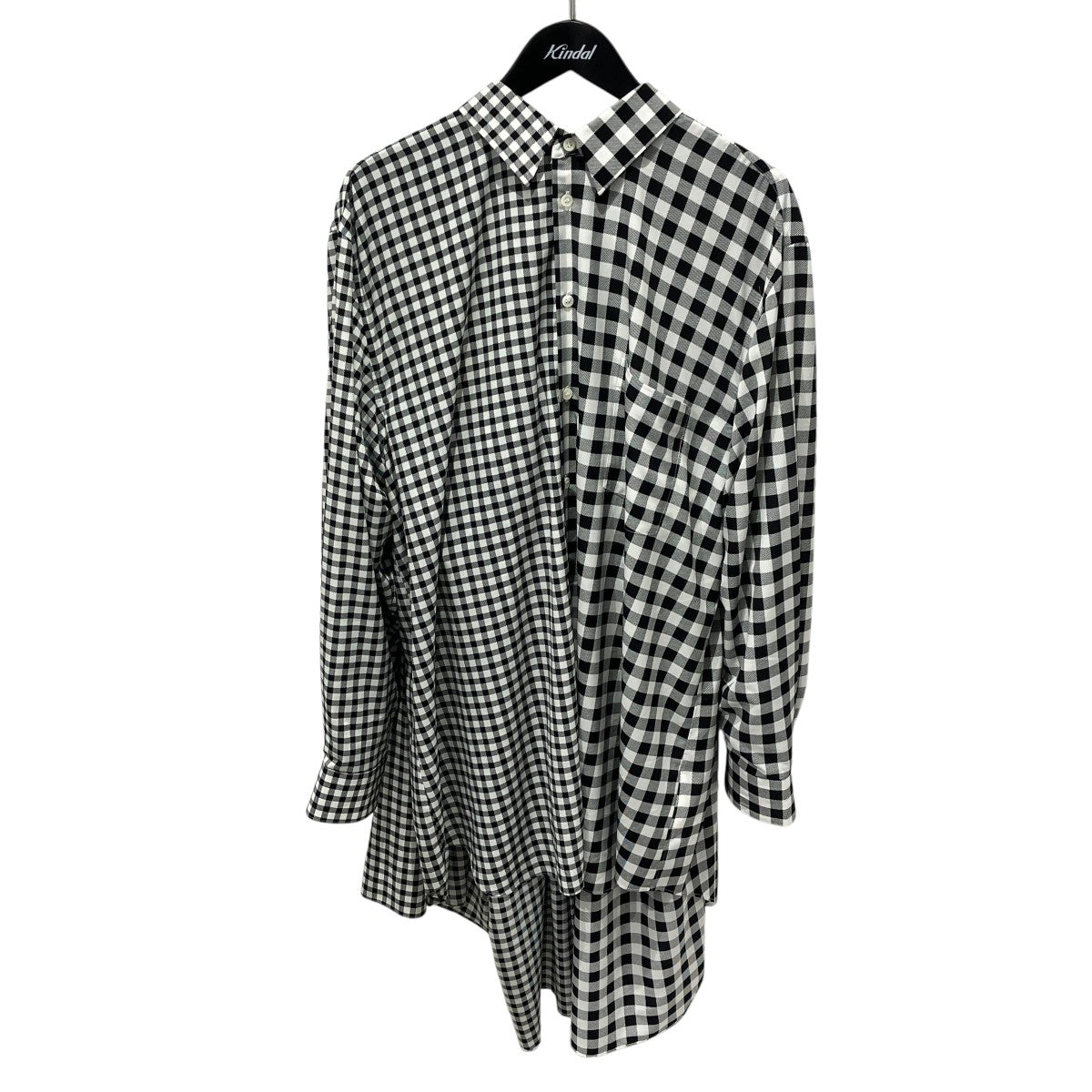 25AW2重デザインギンガムチェック長袖シャツGP-B003