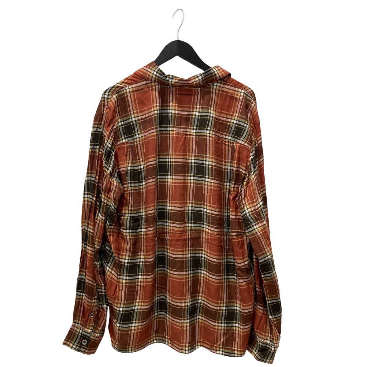 24SSRayon blend cotton open collar shirtチェックシャツUS1D4492