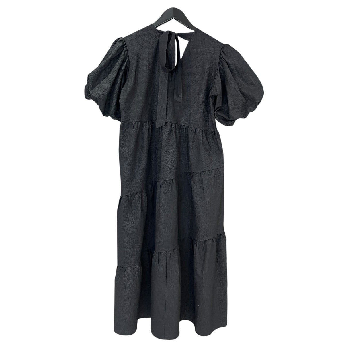 バックリボンティアードドレスパフスリーブワンピースF23SS07