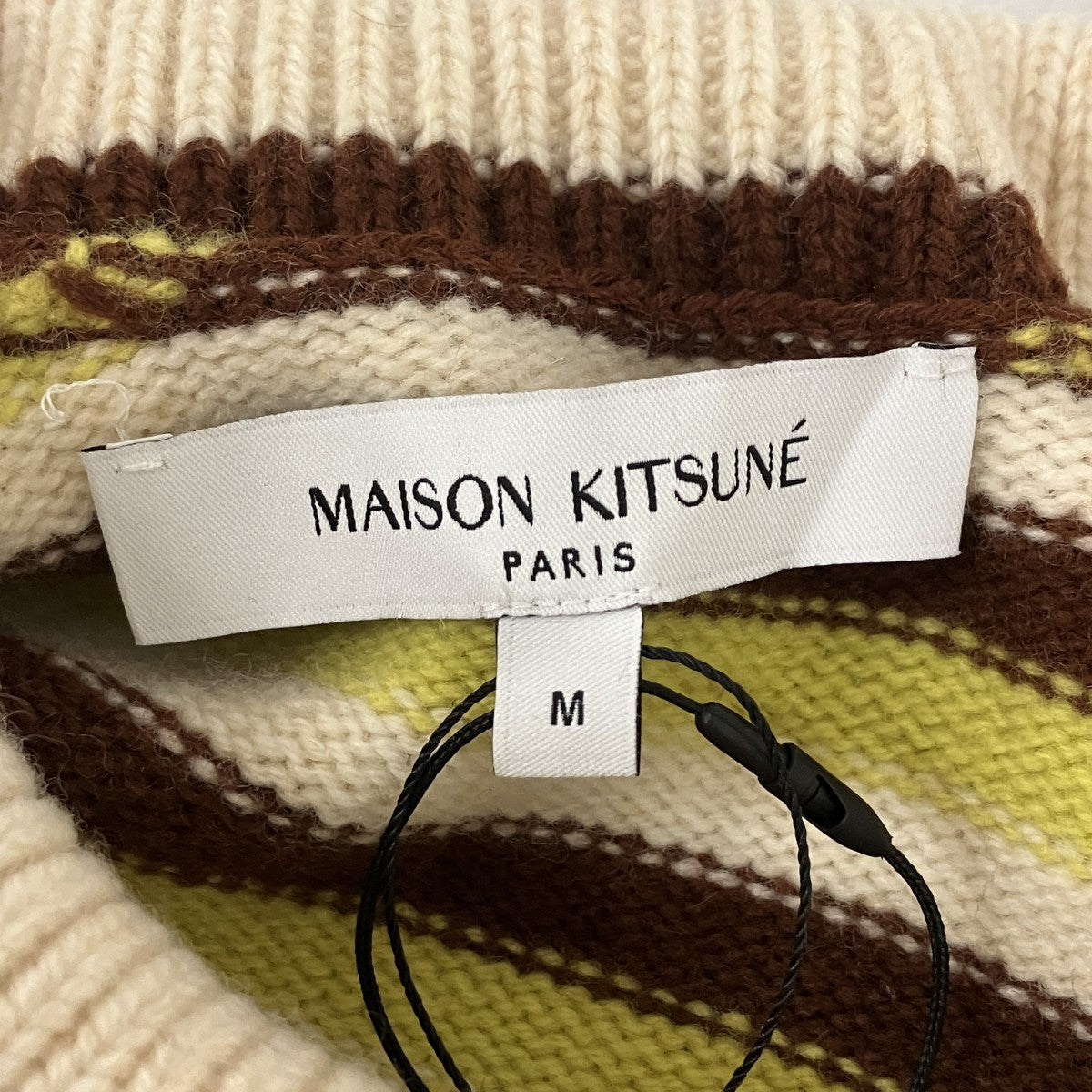 MAISON KITSUNE(メゾンキツネ) FOX HEAD INTARSIA STRIPED COMFORT