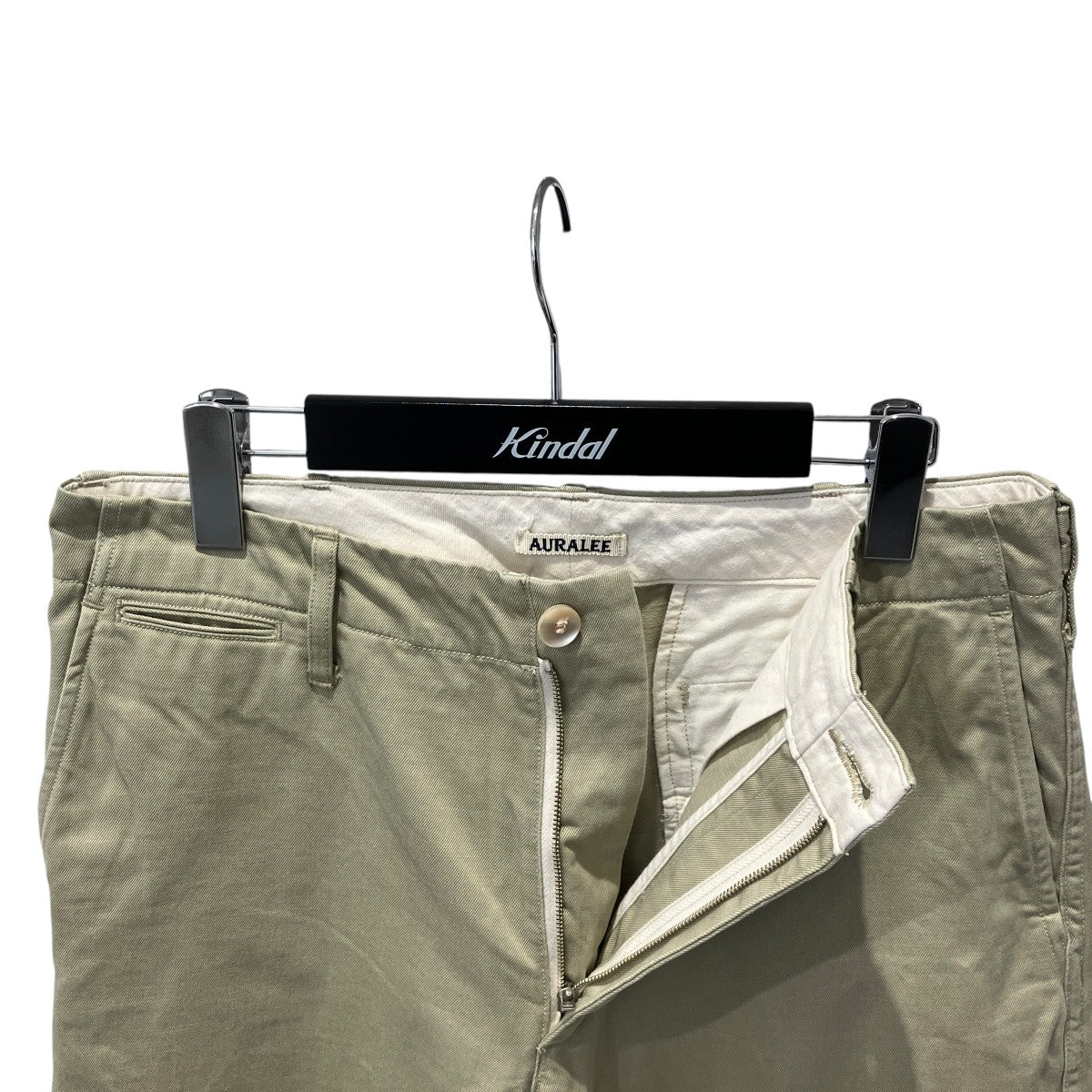AURALEE WASHED FINX LIGHT CHINO PANTSチノパンツA21SP01FC 古着・中古-3枚目のアイテム画像