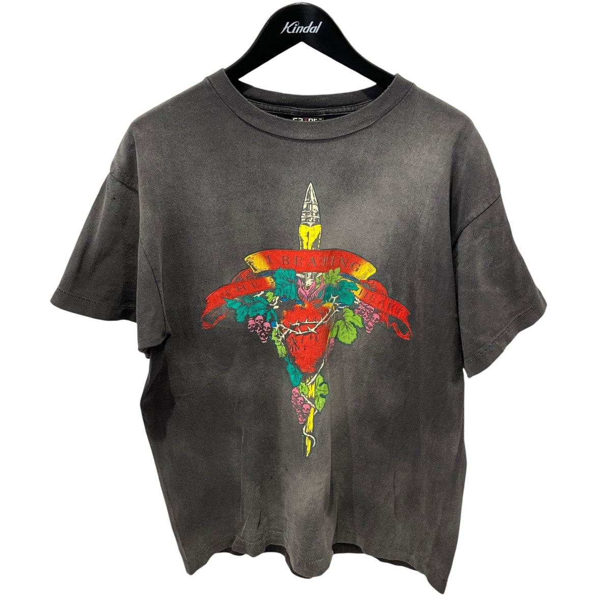 SAINT MICHAEL LM-SS TEE／BEATING／BLACK半袖TシャツSM-YS8-0000-C44 古着・中古-1枚目のアイテム画像