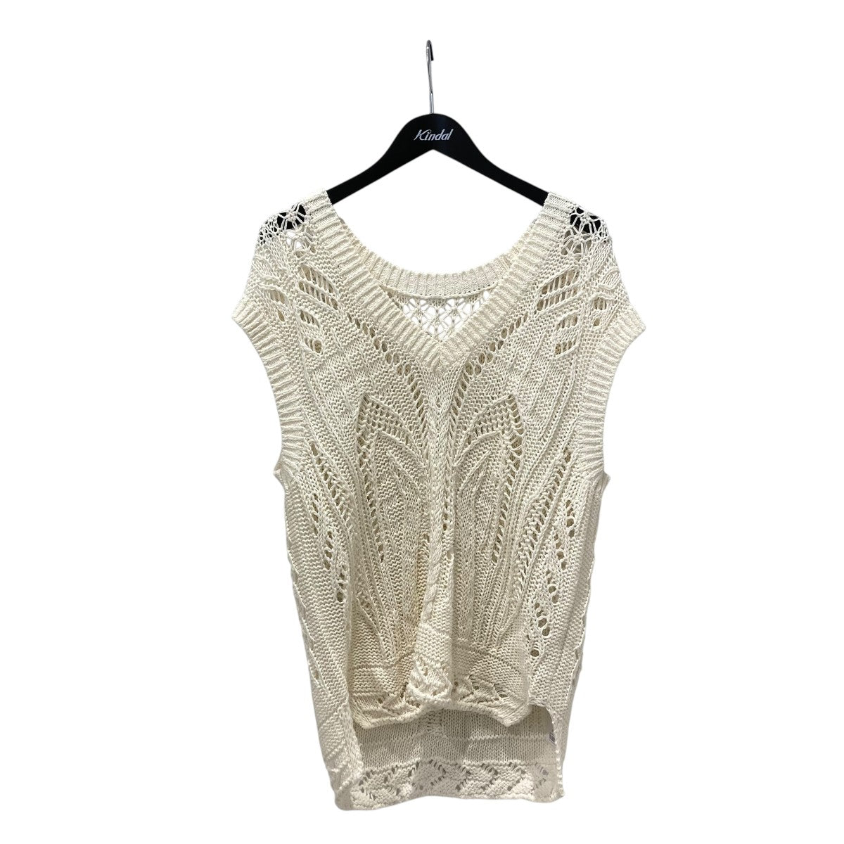 Curtain Lace Pattern Knitted V Neck VestベストMM21SS-KN006