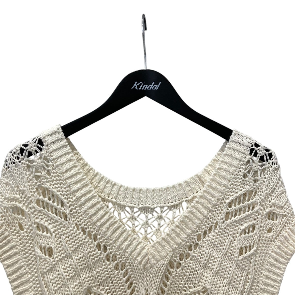 Curtain Lace Pattern Knitted V Neck VestベストMM21SS-KN006