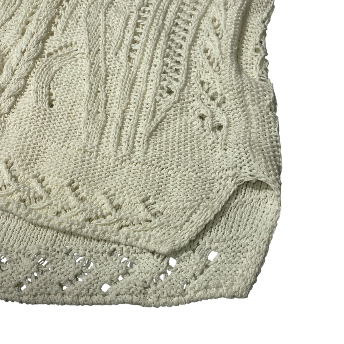 トップス Curtain Lace Pattern Knitted V Neck Vest mame kurogouchi(マメクロゴウチ) Curtain Lace Pattern Knitted V
