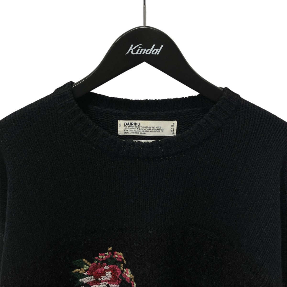 21AWFlower Cross Embroidery Border Knit長袖ニット21AW K-1
