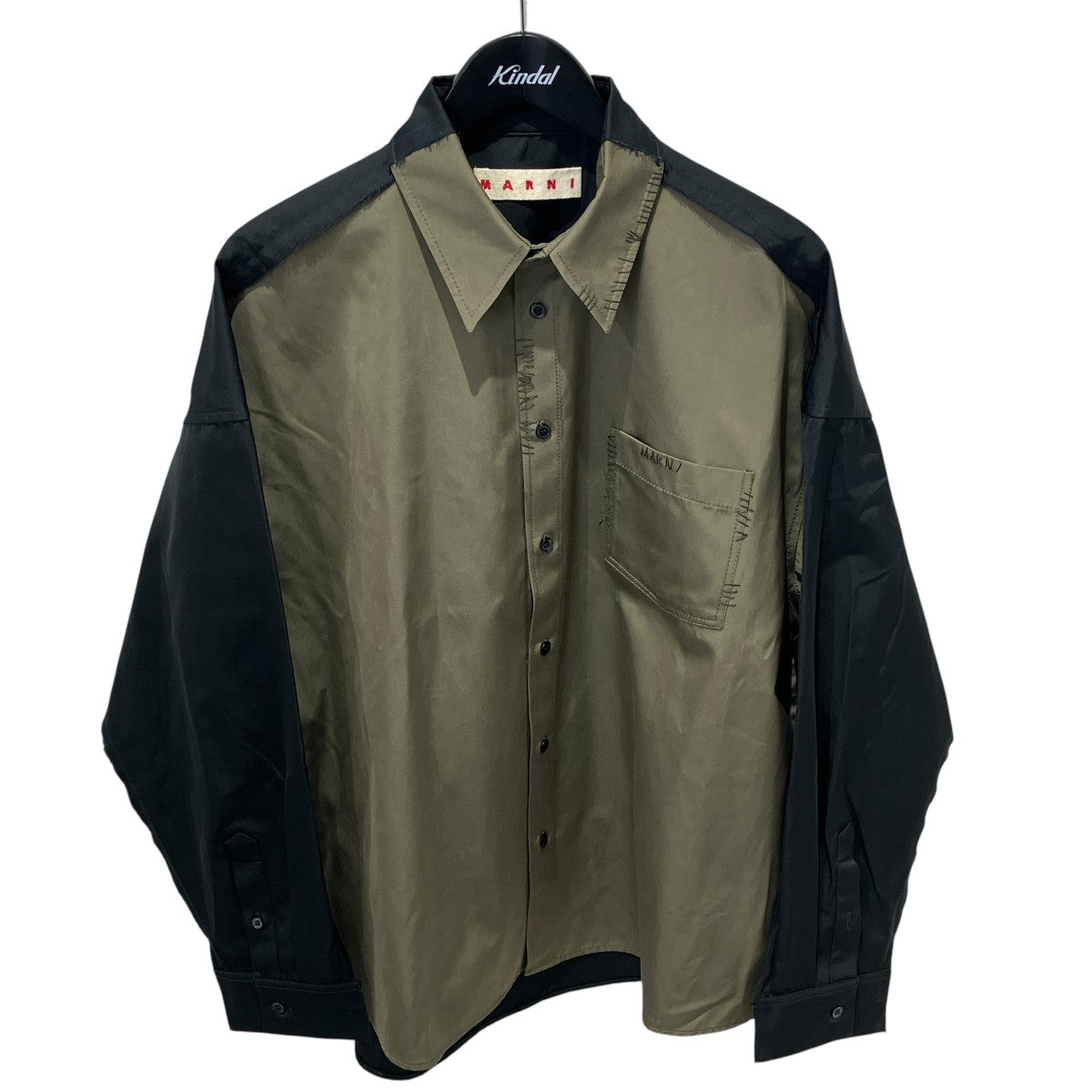 MARNI 25AWポリエステルウールトロピカルバイカラーシャツ長袖シャツCUMU0278QS 古着・中古-1枚目のアイテム画像