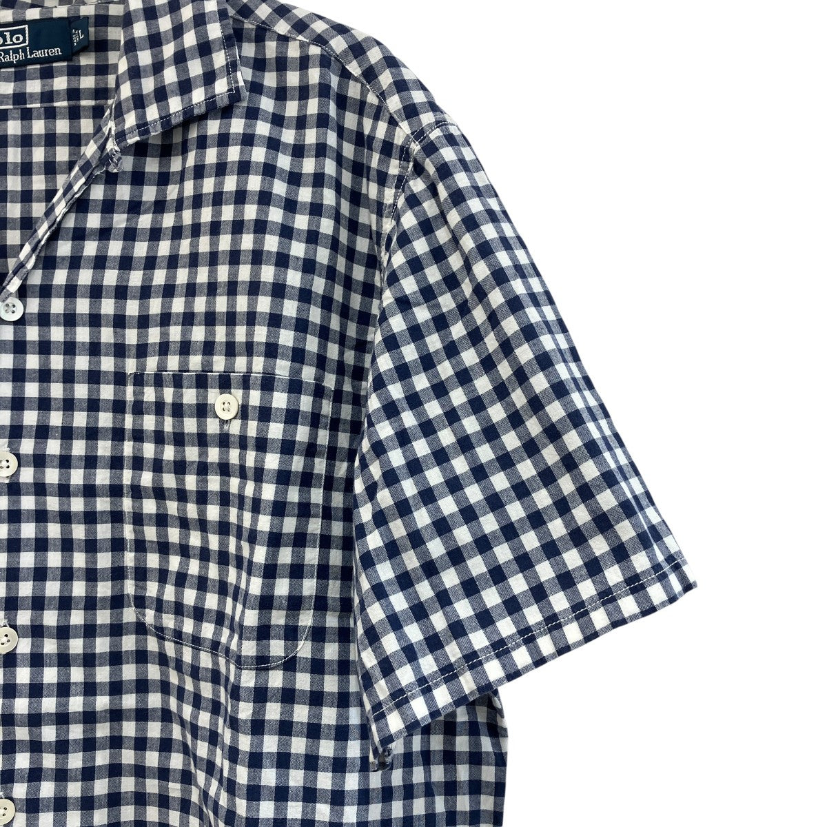 90sOpen Collar Short Sleeve Shirt COTTON GINGHAM CHECK半袖シャツ