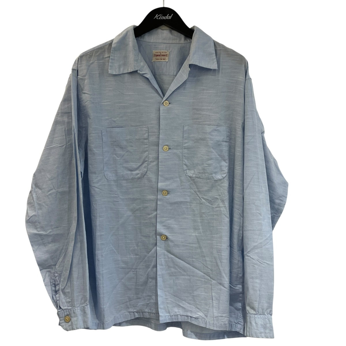 50sカスリ柄 open collar shirtオープンカラーシャツ