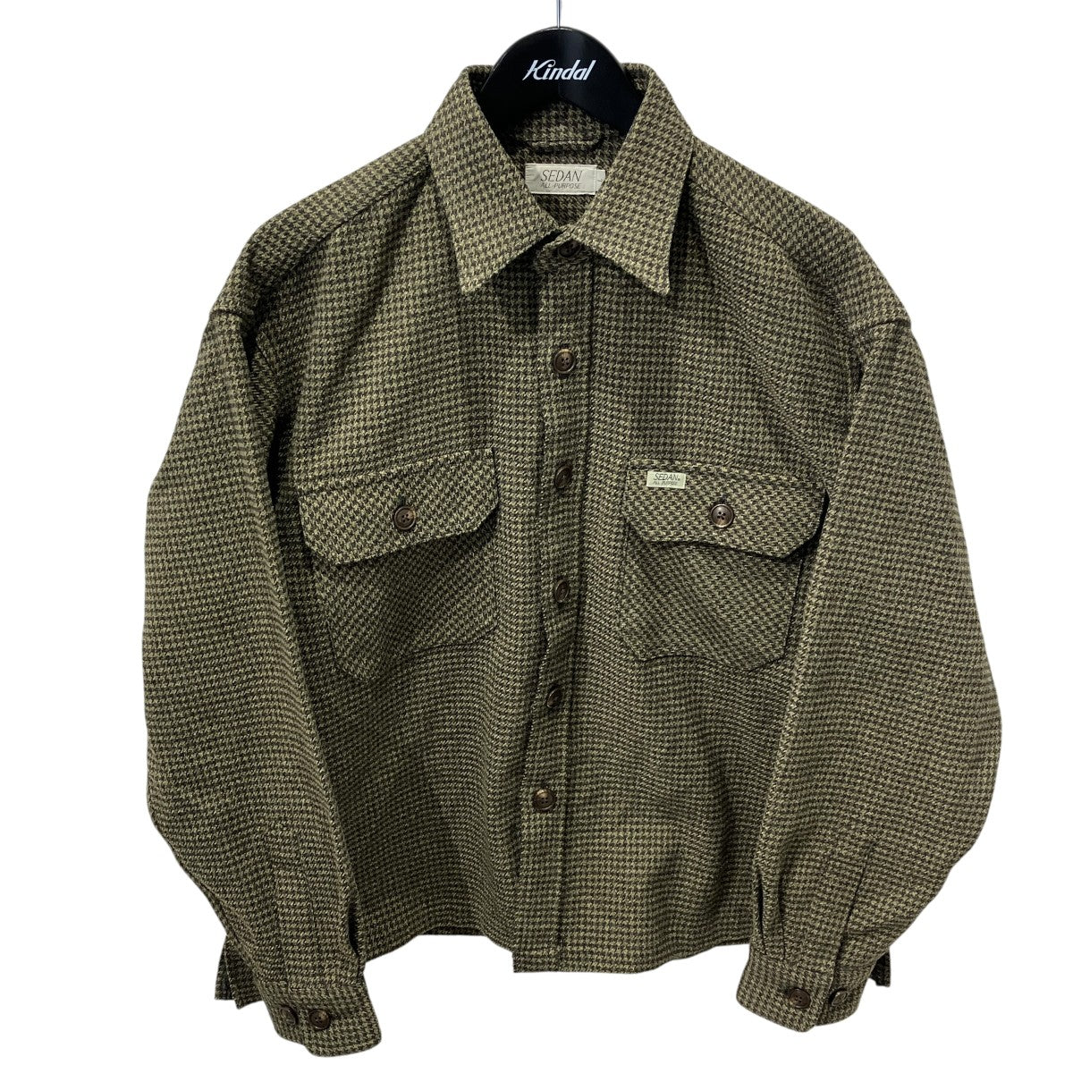 SEDAN ALL-PURPOSE 23AWTech Tweed CPO Shirt千鳥格子長袖シャツSD23F-SH04 古着・中古-1枚目のアイテム画像