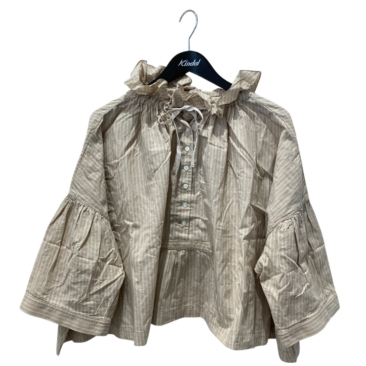 nest Robe 26SSコットンリネンストライプフォークロアショートブラウス01261-1169 古着・中古-1枚目のアイテム画像