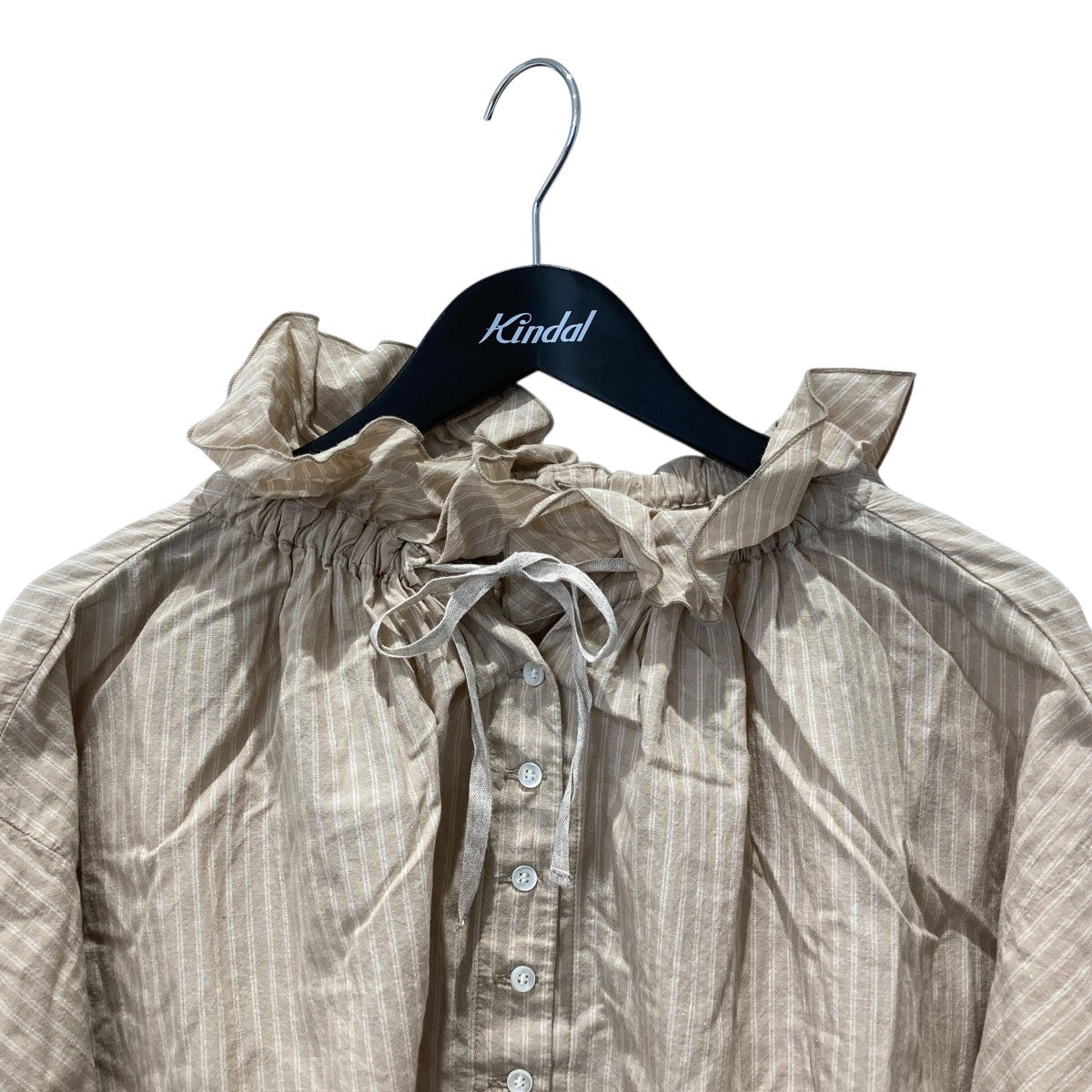 nest Robe 26SSコットンリネンストライプフォークロアショートブラウス01261-1169 古着・中古-3枚目のアイテム画像