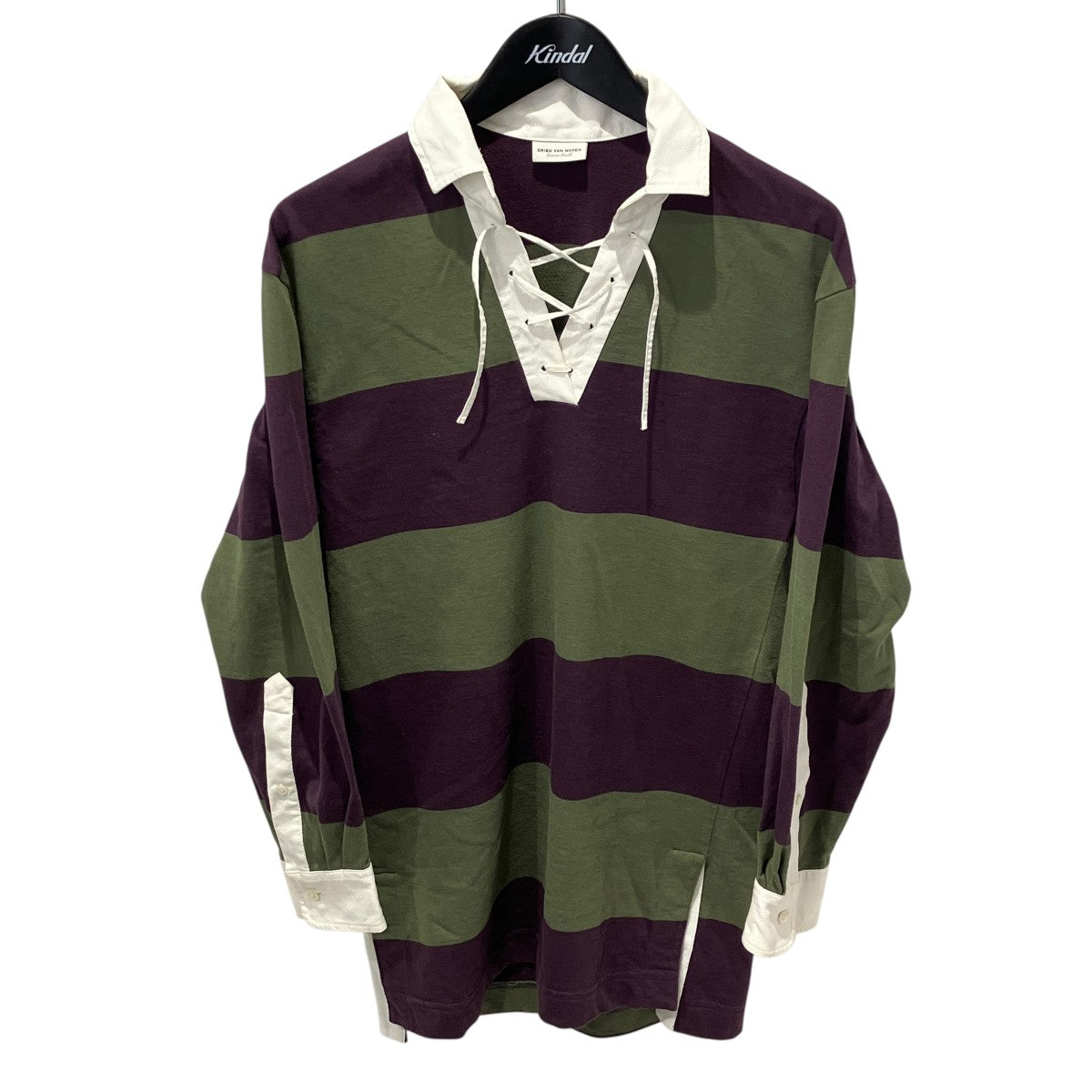 DRIES VAN NOTEN 24SSレースアップラガーロングスリーブポロポロシャツ 古着・中古-1枚目のアイテム画像