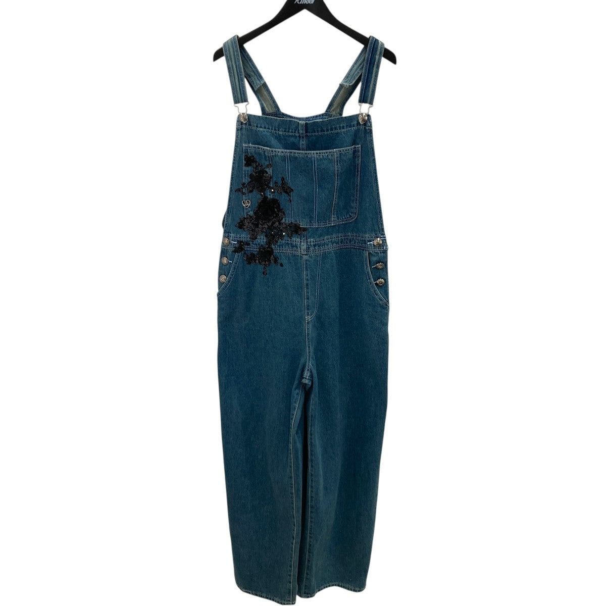 COOLA 25SSPaint ＆ Lace Denim Overallオーバーオール 古着・中古-1枚目のアイテム画像