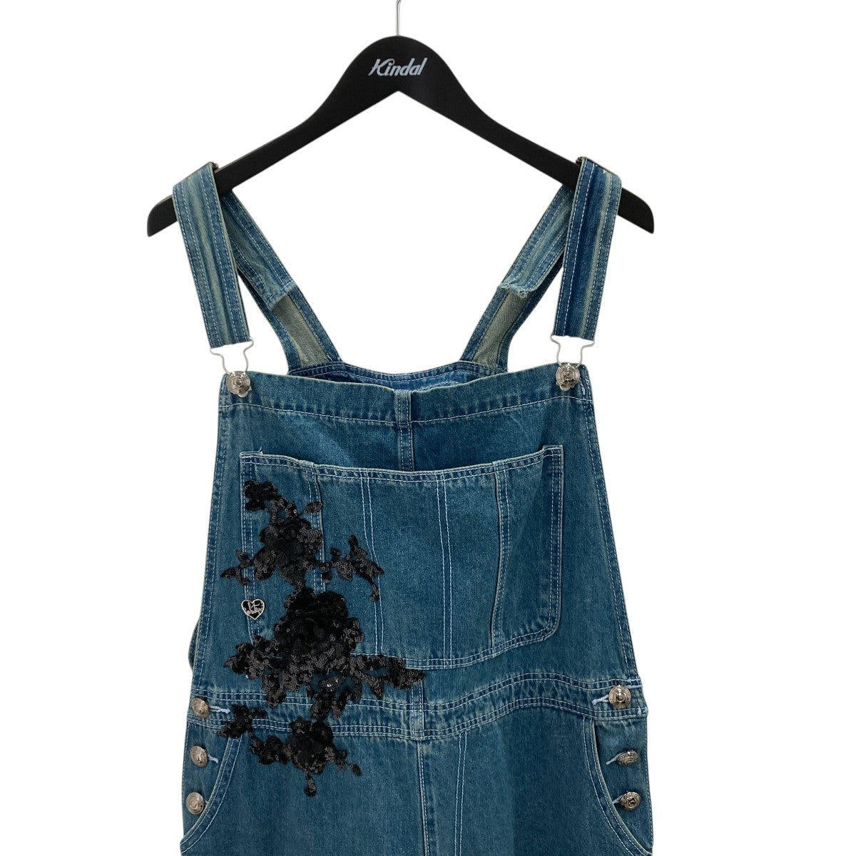 COOLA 25SSPaint ＆ Lace Denim Overallオーバーオール 古着・中古-2枚目のアイテム画像