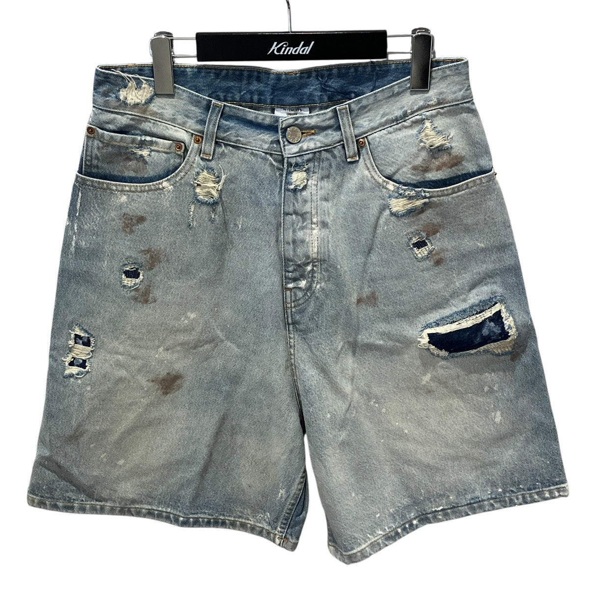 VETEMENTS TRASHED BIG SHAPE DENIM SHORTSハーフパンツ 古着・中古-1枚目のアイテム画像