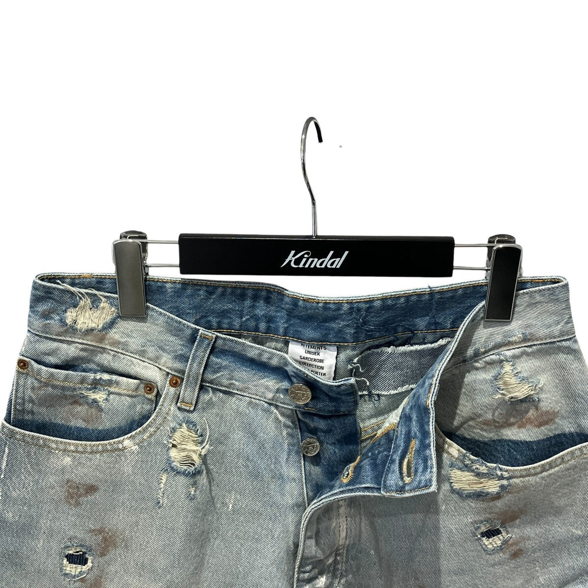 VETEMENTS TRASHED BIG SHAPE DENIM SHORTSハーフパンツ 古着・中古-3枚目のアイテム画像