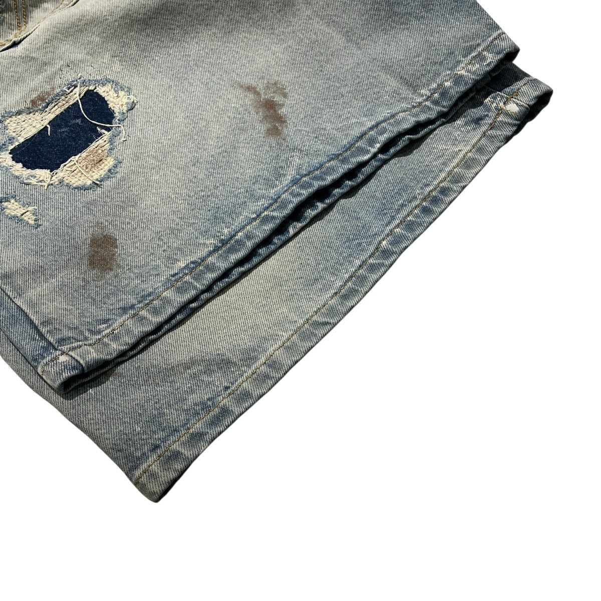 VETEMENTS TRASHED BIG SHAPE DENIM SHORTSハーフパンツ 古着・中古-5枚目のアイテム画像