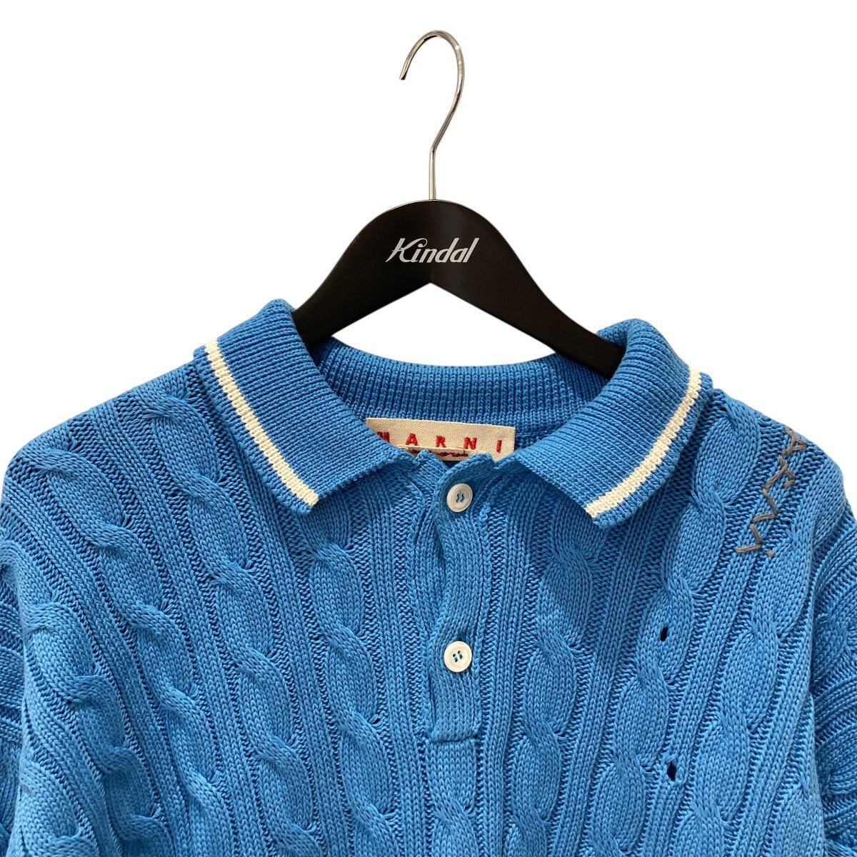 MARNI 25SSダメージ加工半袖ニットポロPOMG0071EQ 古着・中古-3枚目のアイテム画像