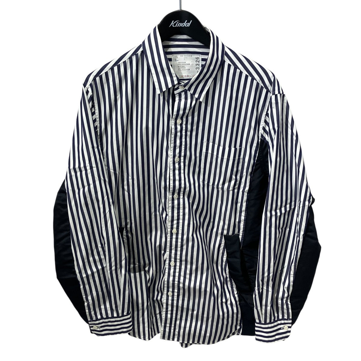 24SSCotton Poplin Shirtストライプ長袖シャツ24-03326M