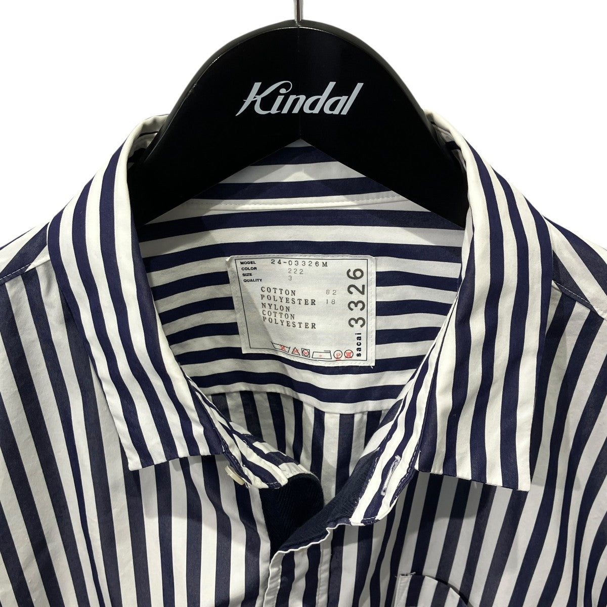 24SSCotton Poplin Shirtストライプ長袖シャツ24-03326M