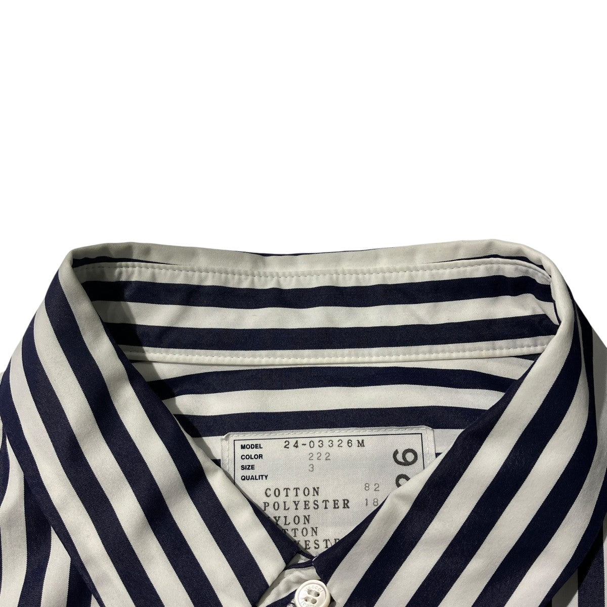 24SSCotton Poplin Shirtストライプ長袖シャツ24-03326M
