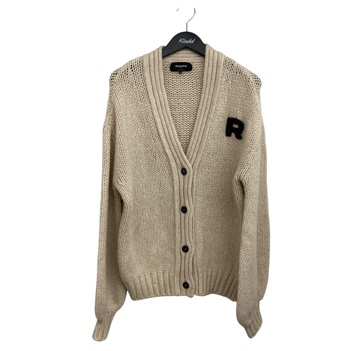 ROCHAS ボリュームスリーブ ローゲージニットカーオディガンROWR7515P-RR659 古着・中古-1枚目のアイテム画像